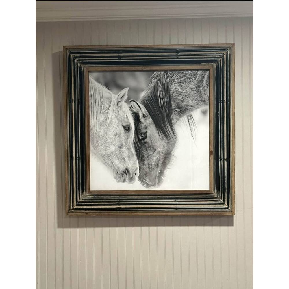 Horse print - wooden frame, glass